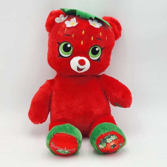 Build A Bear Shopkins Red Strawberry Kiss Plush Stuffed Animal BAB - Picture 1 of 7
